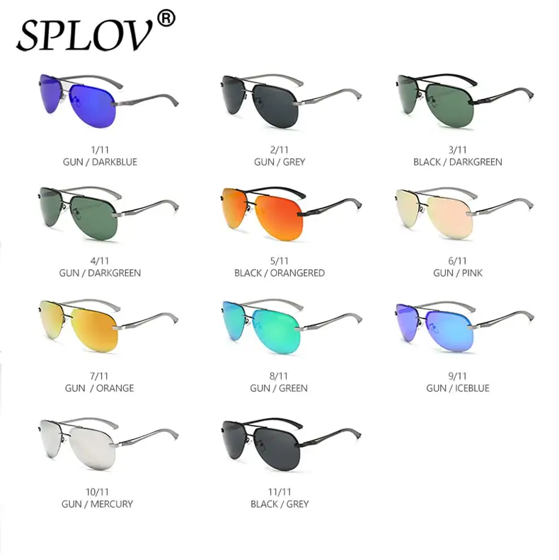 SPLOV Classic Pilot Sunglasses для Для мужчин и Для женщин поляризационные алюминия и магния Весна ноги очки gafas-де-сол UV400 с случае