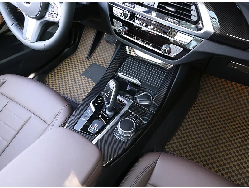Углеродное волокно Стиль для BMW X3 X4 G01 G02 2018 19 машинный ABS центральной консоли
