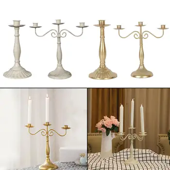 

Silver/Gold Metal Pillar Candle Holder Wedding Candlestick Stand Candelabra Centerpieces for Home Wedding Party Decoration
