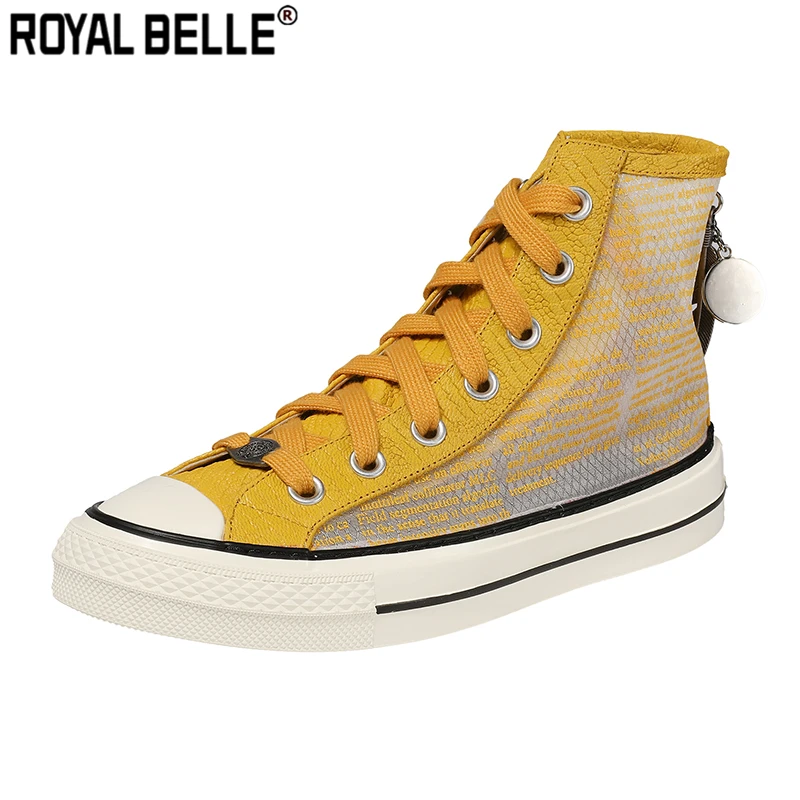 

Royal Belle 2019 New High Top Women Sneakers Boots Mesh Flat Summer Ankle Boots Punk Style Platform Fashion Sneakers Botas Mujer