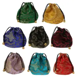 Традиционные шелковые дорожный футляр классической китайской вышивки ювелирные изделия сумка-Органайзер Jewelry сумочка