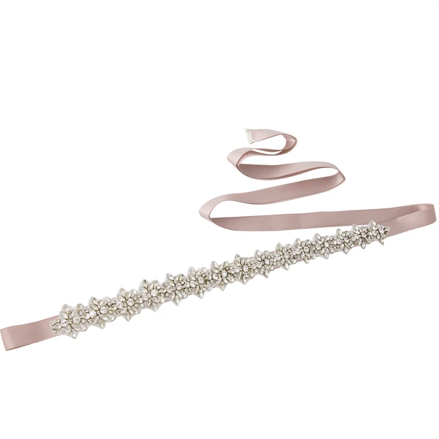 Wedding Silver Rose Gold Bridal Belt Party Gown Dresses Accessories Wedding Sashes Belt Crystal Bridal Sash Bride Belt for Women antique voilet