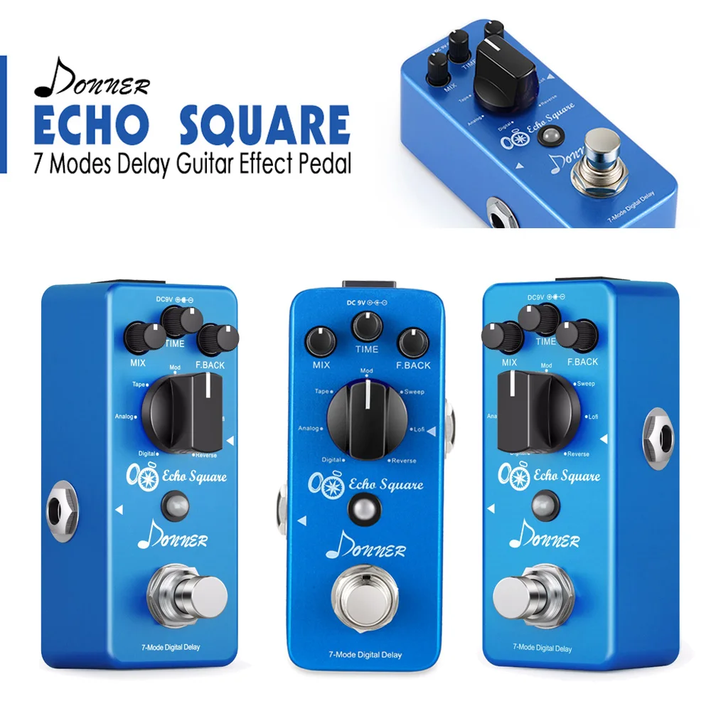 Donner Multi Digital Delay гитарная педаль Echo Square гитарная педаль эффектов 7 режимов