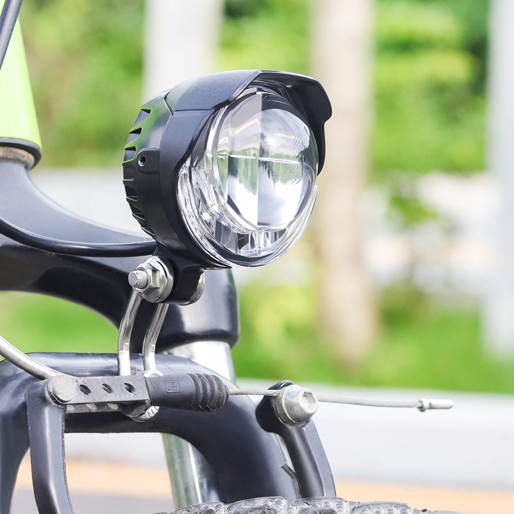 Фара Onature e-bike 85 lux вход DC 12V 36V 48V 60V ebike свет с 2 креплениями светодиодный фонарь для электрического велосипеда с рогом