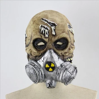 

Scary Latex Halloween Mask Biochemistry Cosplay Full Face Horror Masquerade Adult Room Escape Funny Ghost Headgear Party Props