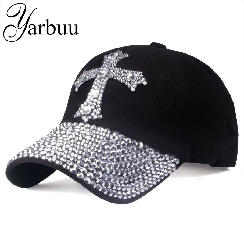 [YARBUU] бейсболка для мужчин и женщин новая модная Солнцезащитная шляпа Регулируемая хлопок горный хрусталь кепка
