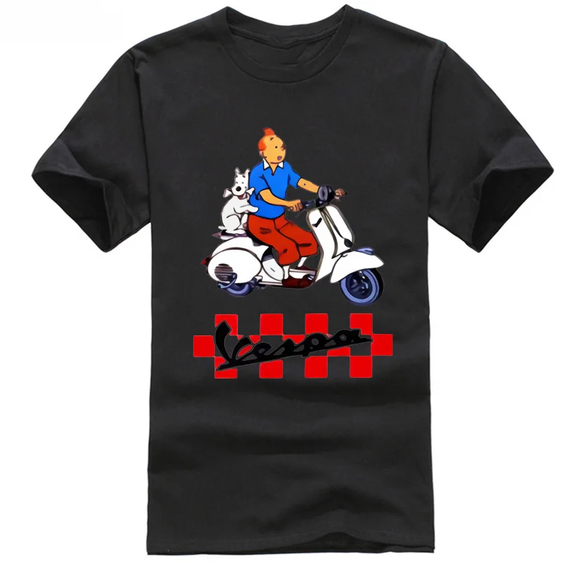 TINTIN VESPA футболка с рисунком новая мужская Sze S до 3XL|Футболки| |