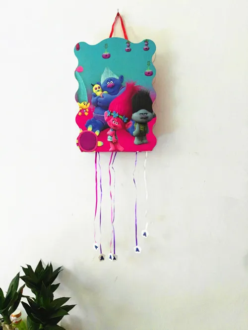 

1PC Trolls theme cartoon paper folding Pinata kids funny game Bingo birthday party decoration kid favor Trolls pinata 49*27cm