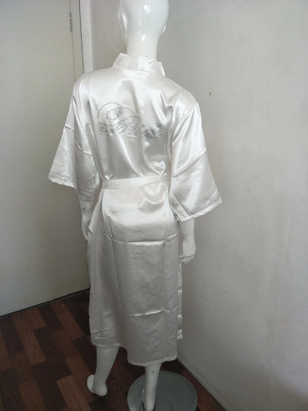 

Blank Long Section Custom Logo Faux Silk Kimono Robe Women Wedding Bride Bridesmaid Robes Bachelorette Wedding Preparewea