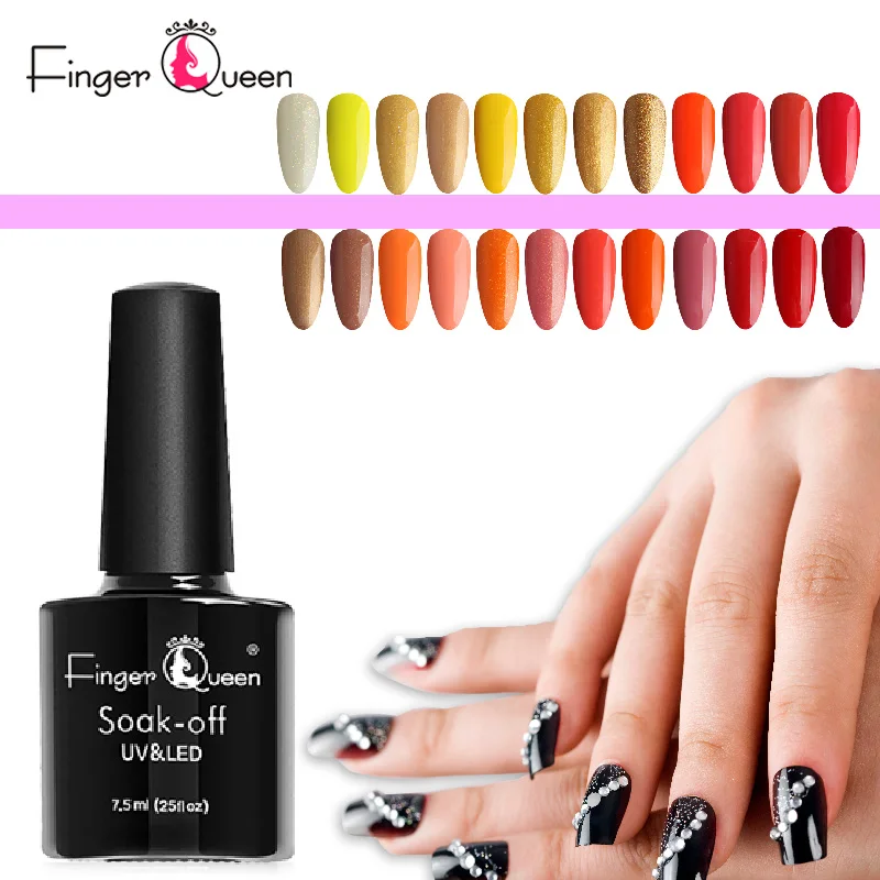 Fingerqueen 168 Solider Color Multi color Gel UV 7.5ml Elegant Fashion