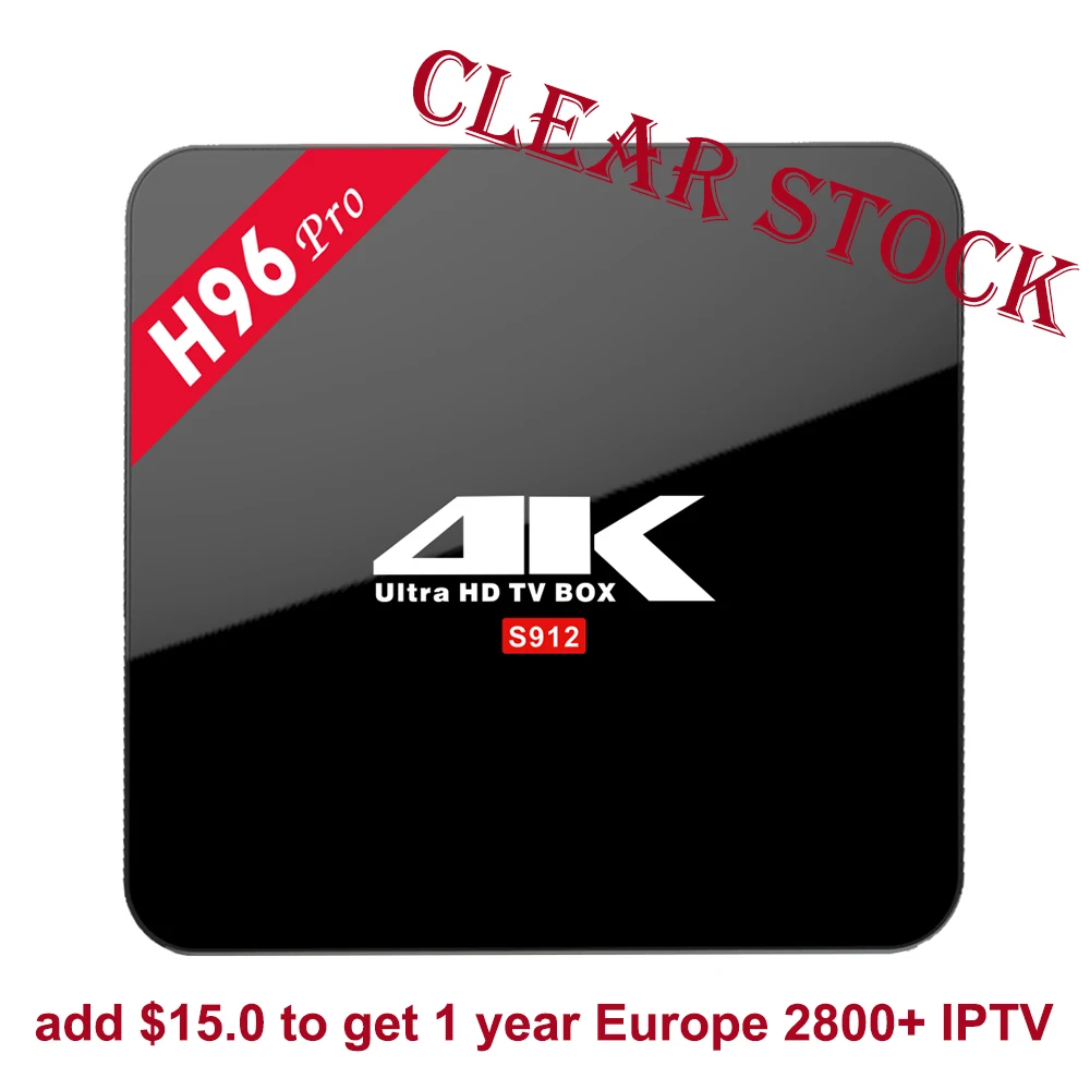 

Clear Stock! H96 Pro Android 7.1 TV Box 2GB/3GB 16GB WiFi Set Top Box IPTV 2800+Channels Europe French Arabic Italy Optional