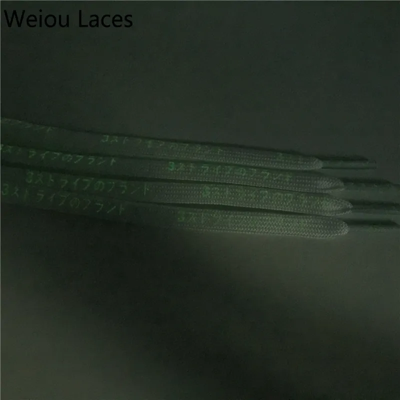 Weiou/сменные плоские флуоресцентные зеленые японские шнурки с буквенным принтом Катакана, качественные детские шнурки