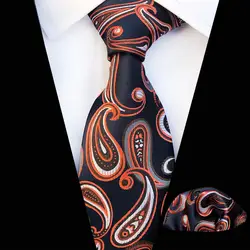 Цветочный Gravatas тонкий Hanky шеи связей для мужчин кешью Узор Галстук платок Набор для Мужская рубашка свадьба 8 см