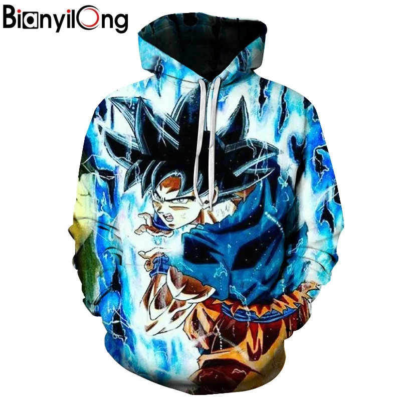

BIANYILONG 2018 Jackets&Coats Dragon Ball Z Hoodie Anime Son Goku Hooded 3d Printed Men Sweatshirts Harajuku men Hoodie US size