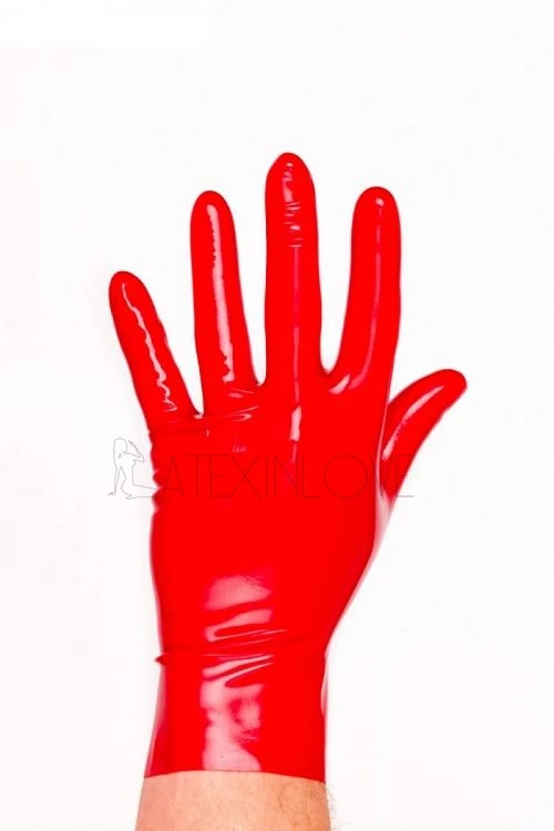 Sexy-Red-Latex-Short-Gloves-to-Wrist-for-Women-and-Men-Customize-for-Any-Color