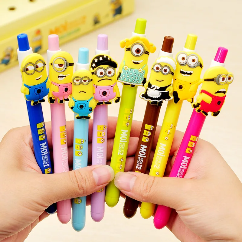 

32 Pcs/lot Minion Gel Pens for Kid Gift Cartoon Black Ink Pen Zakka Escolar Canetas Lapices Stationery Office School Supplies