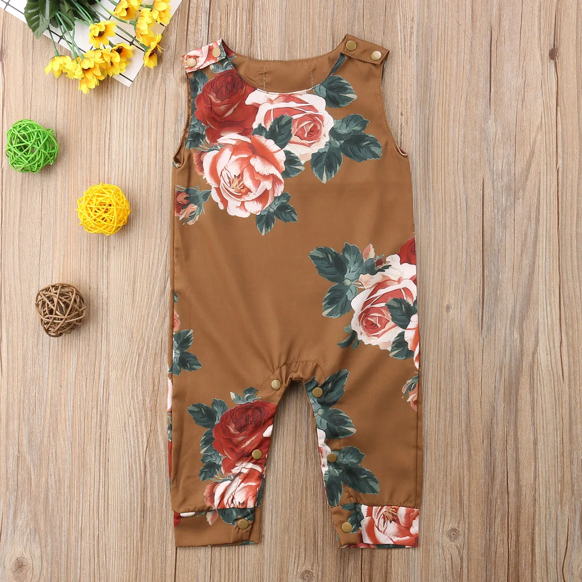 

2018 Sweet Casual Newborn Kids Clothes Baby Girls Flowers Romper Jumpsuit Harem Playsuit Outfits Clothes