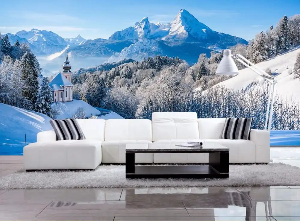 3d 写真の壁紙雪山風景カスタム壁紙印刷の壁紙壁 Custom Wallpaper Wallpaper For Bedroom Wallsphoto Wallpaper Aliexpress