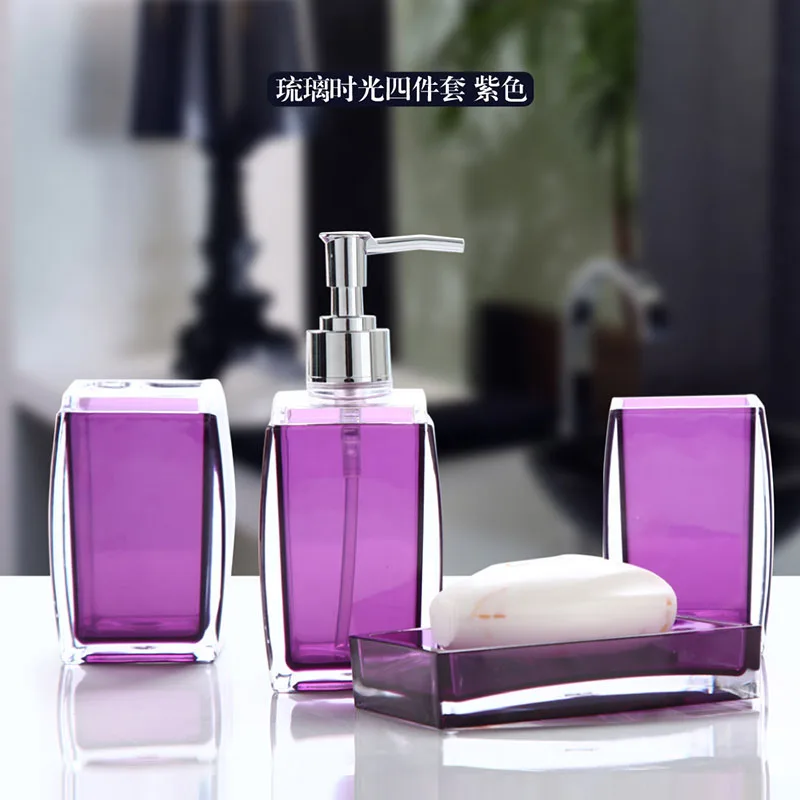 

4pcs set Bathroom Accessories Set European Bathroom Sanitary Ware Ceramic Personalized Wedding Gift Painted Home & Garden