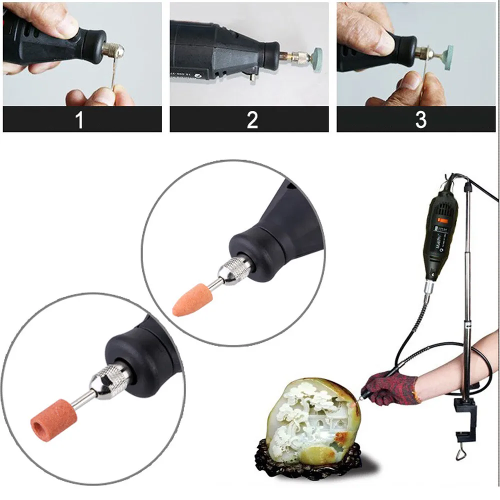 AC 110-230V Electric Grinder Dremel Drill Regulating Speed Grinding Tool Kit For Milling Polishing Engraving Dremel Accessories 6