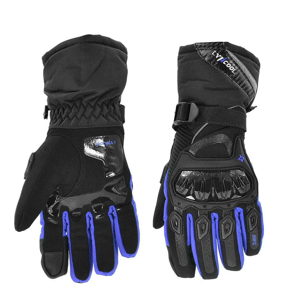 Зимние мотоциклетные перчатки с сенсорным экраном дышащие носимые защитные перчатки Guantes Moto Luvas Alpine Motocross Stars Gants - Цвет: Blue Motor Gloves