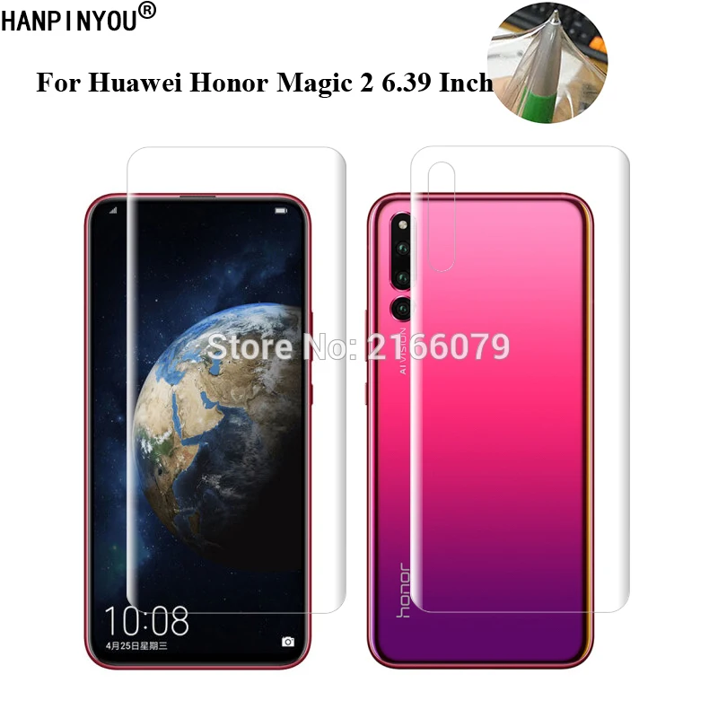

For Huawei Honor Magic 2 6.39" Soft TPU Front Back Full Cover Screen Protector Transparent Protective Film + Clean Tools