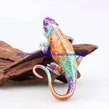 Ящерица брелок коробка с кристаллами ящерица брелок коробка Золотые кристаллы Bejeweled