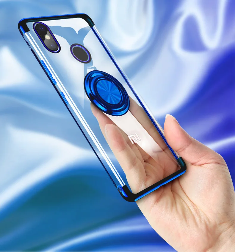 Для Xiaomi mi 9T 9 8 Lite 8 SE mi x 2S 6X A2 Red mi K20 Note 8 7 Pro 6 Чехол с гальваническим покрытием невидимое крепление в виде кольца на палец держатель