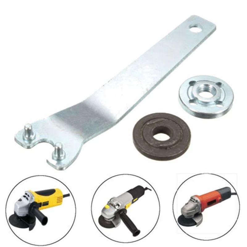 

3Pcs Quality Angle Grinder Flange Nuts (Inner & Outer)+Spanner Wrench Srew Replacement Hand Tools For Woodworking Home DIY