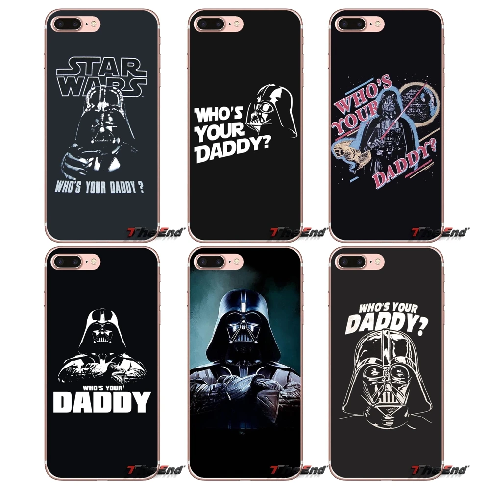 

For iPhone X 4 4S 5 5S 5C SE 6 6S 7 8 Plus Samsung Galaxy J1 J3 J5 J7 A3 A5 2016 2017 Darth Vader Who Your Daddy Star Wars Case