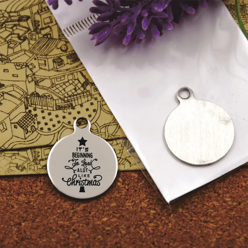 

10pcs--stainless steel charms"Christmas Quote, Jesus, Merry Christmas, Christmas gift ,Halloween "DIY Charms Pendants