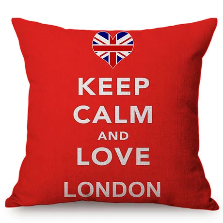 British Style Cartoon Soldier England London Telephone Booth Sofa Car Decorative Throw Pillow Case Linen Cotton Cushion Cover K109-5