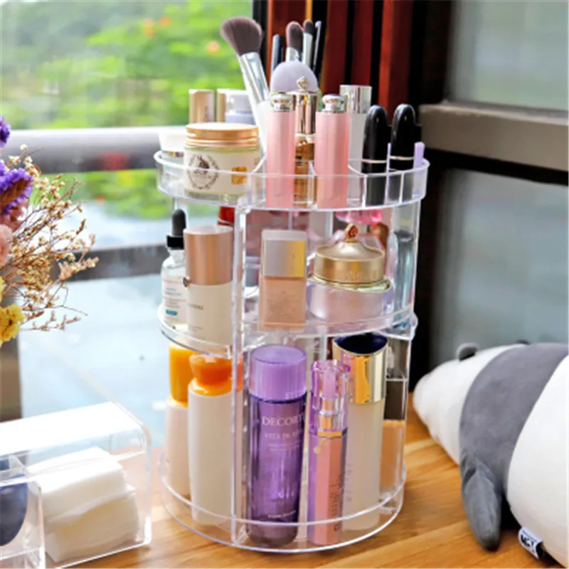 

Acrylic Makeup Organizer Cosmetic and Can be rotated Jewelry storage box Lipstick rack Brushes Storage Drawer type Display Box