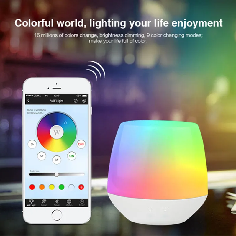 

WARFORD DC5V Mi light 2.4G Wireless Wifi iBox Led Controller Dimmer APP iOS Android Remote Control RGB LED Bulb lamp Night