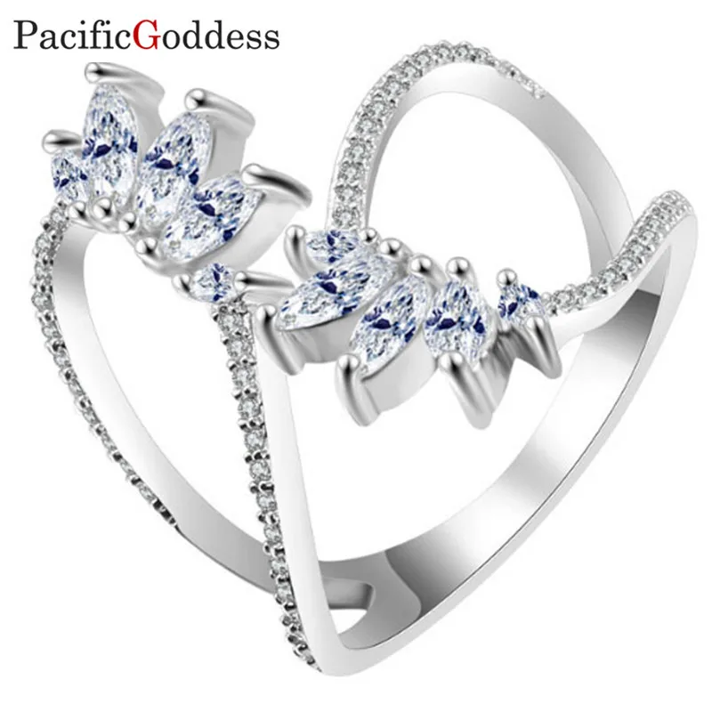 

pacificgoddess Luxurious Jewelry Rings For girl Cocktail Ring Wedding Party Fine Jewelry big ring nice sharp