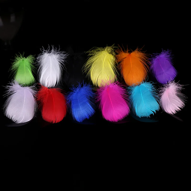 

Natural Feathers 100 Pcs/Lot 4-7cm 1-2 Inch Small Floating Goose Feather Colourful Feathers Plume For Decoration Plumes Craft