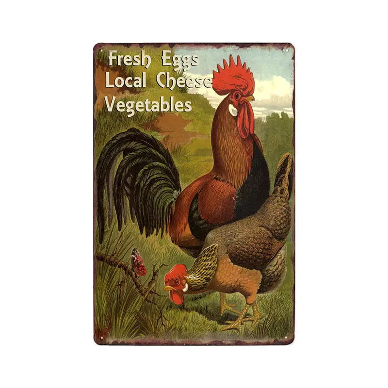 Цыпленок знак винтажные металлические жестяные вывески магазин ферма плакат ретро животное фермерский дом Декор доска 30x20 см - Цвет: 68067