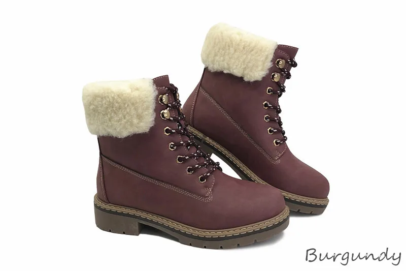 CAILASTE/зимняя женская обувь; ботильоны на Плоском Каблуке; Походные Ботинки martin для альпинизма; обувь из смешанной шерсти; уличная теплая плюшевая стелька на шнуровке