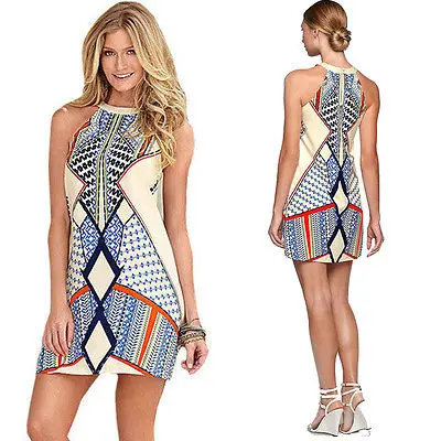 2016 Hot Boho font b Sexy b font font b Women b font Sleeveless Party Summer