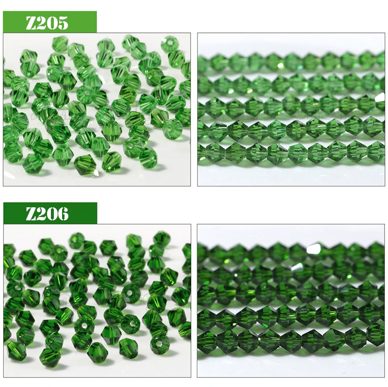 Австрийские прозрачные зеленые двухконусные хрустальные бусины для ювелирных изделий Diy поставки Perles Шарм свободные граненые разделительные стеклянные бусины Z206