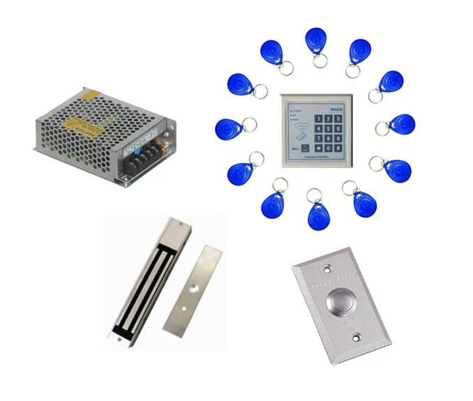 

Free ship by DHL ,access control kit ,one EM keypad access control+power+magnetic lock +exit button+free 10 em card,sn:em-003