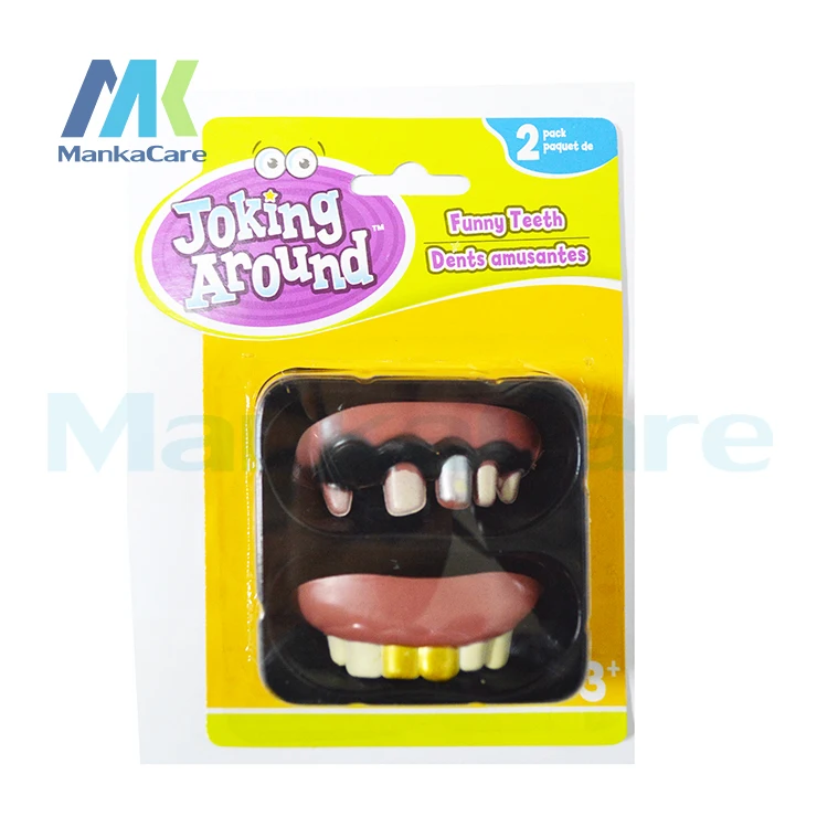 1Plastic case = 2 pcs Dental toy Funny Prank Startle Scary Tooth