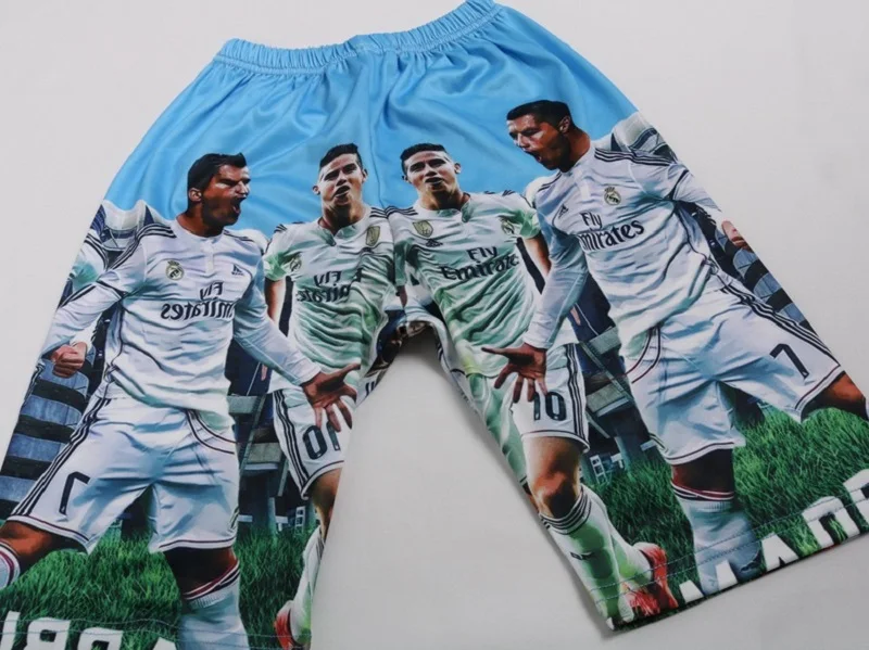 Комплект с футболкой для маленьких мальчиков; костюм для игры в футбол; футболка с надписью «Real football star»; уличная одежда с рисунком Роналдо; одежда с короткими штанами для детей