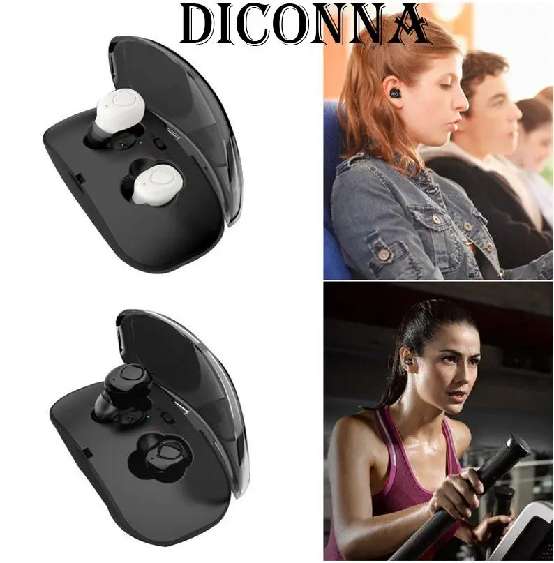 Diconna беспроводные TWS Мини Bluetooth Близнецы стерео наушники-вкладыши наушники гарнитура для спорта