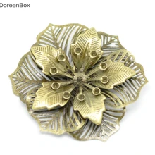 Doreen Box Lovely 10 с бронзовой филигранью под старину цветок фурнитура для украшений 5,5x4,8 см(может вместить SS10 стразы)(B18567