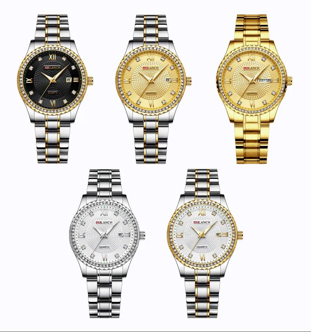 ЖЕНСКИЕ НАРЯДНЫЕ часы Rolexable водонепроницаемые часы из нержавеющей стали женские водонепроницаемые Бизнес Кварцевые часы с календарем женские наручные часы