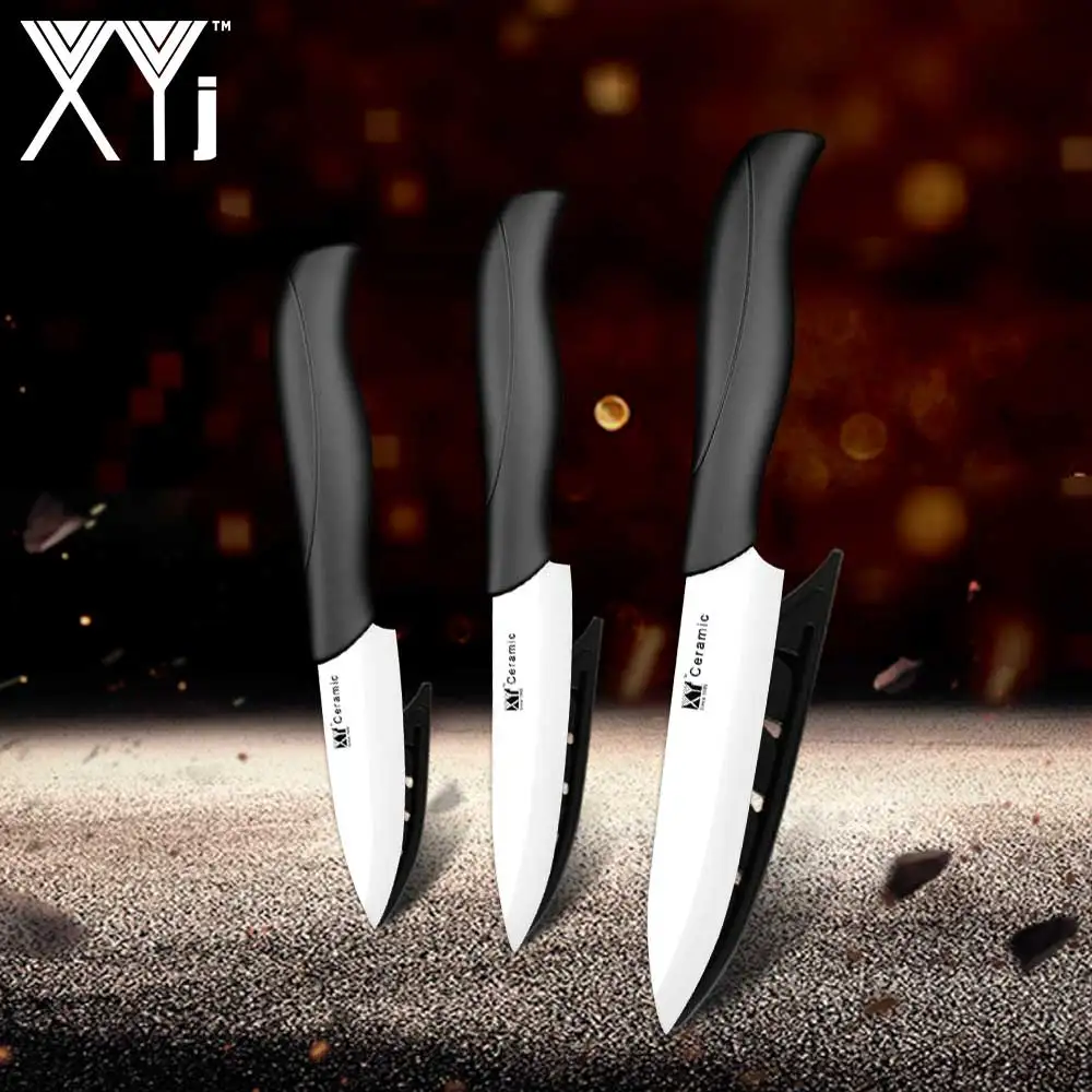 

XYj Kitchen Ceramic Knife Sets 3" Paring 4" Utility 5" Slicer Cooking Ceramic Knives Sharp Blade Comfortable Handle Chefs Tools