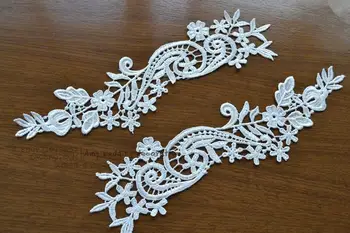 

Soluble lace applique thick patch paste flowers wedding decorative lace