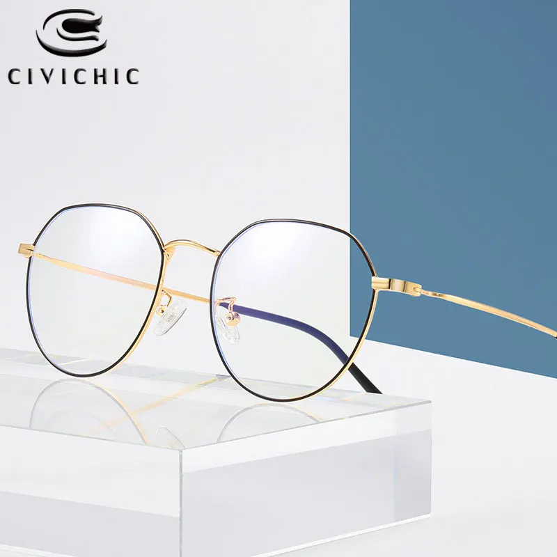 

Chic Women Optical Glasses Anti Blu Light Eyeglasses Men Retro Computer Eyewear Alloy Frame Blu Ray Gaming Oculos De Grau COG07