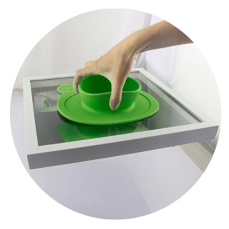 Kids Children Baby Plate 100% Silicone Dishes Bowl With Suction Cup Silicone Feeding Food Plate Tray Dishes For Baby Toddler